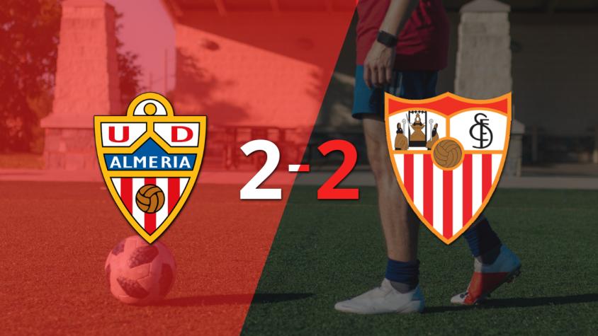 Sevilla sacó un punto luego de empatar a 2 goles con Almería