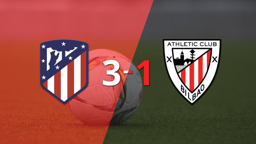 Atlético de Madrid fue más y venció por 3 a 1 a Athletic Bilbao
