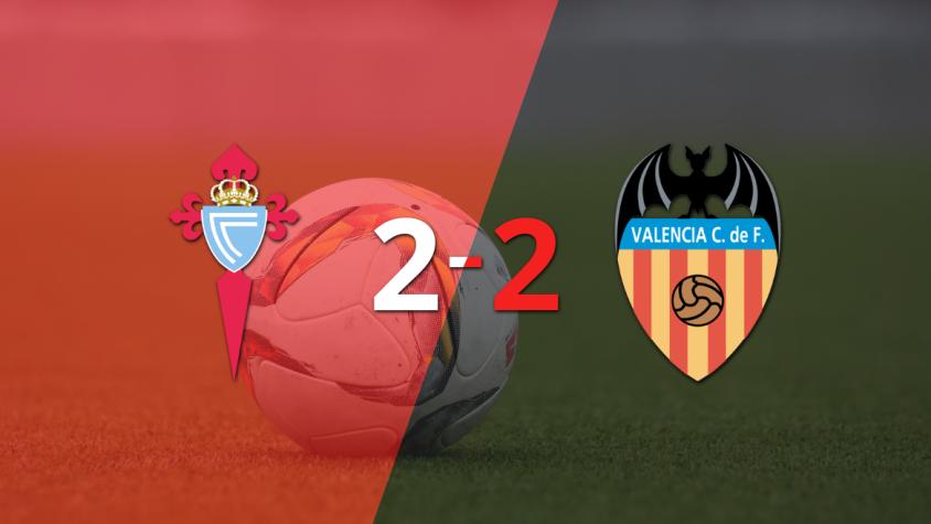 En un emocionante partido, Celta y Valencia empataron 2-2