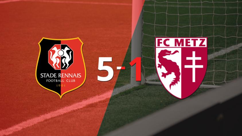 Stade Rennes golea 5-1 a Metz y Ibrahim Salah firma doblete 