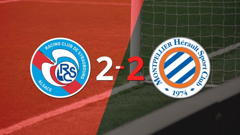 Vibrante 2-2 entre RC Strasbourg y Montpellier
