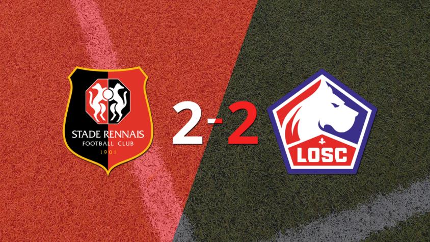 Stade Rennes empató 2-2 en casa con Lille
