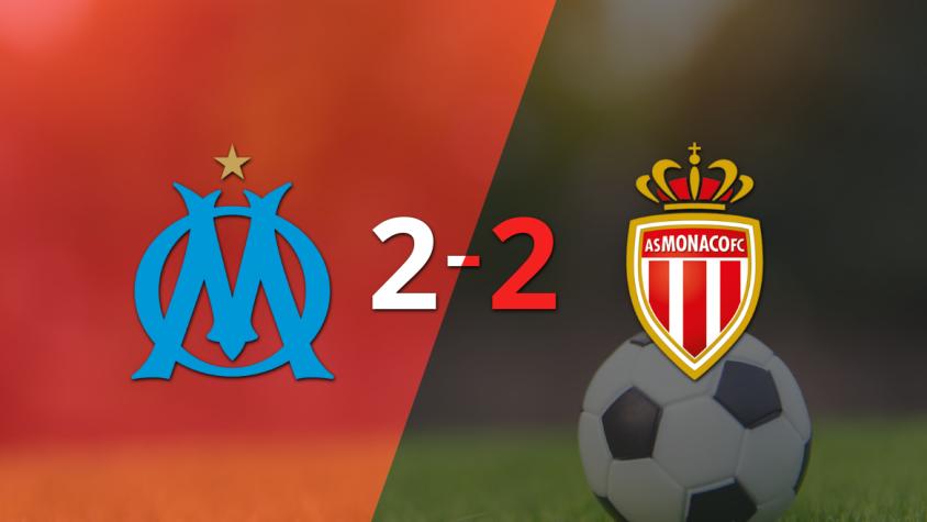 Muchos goles en el empate a 2 entre Olympique de Marsella y Mónaco