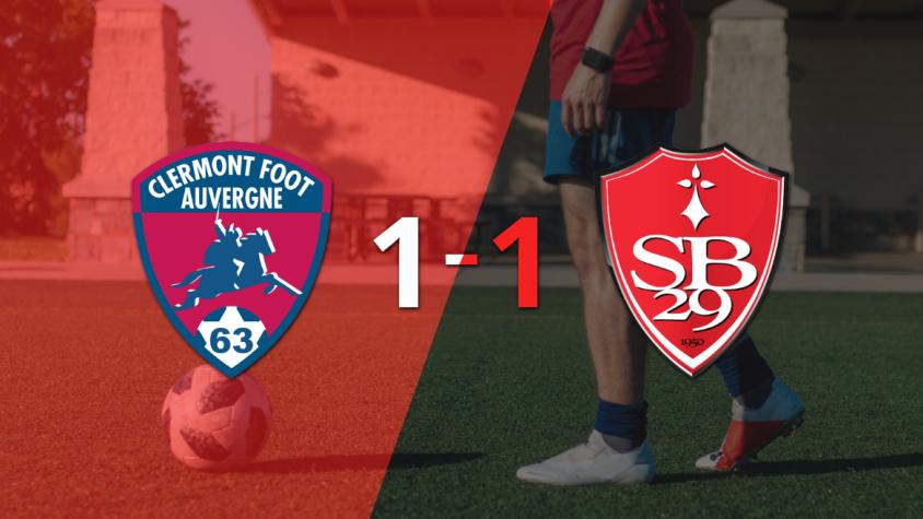 Stade Brestois empató 1-1 en su visita a Clermont Foot