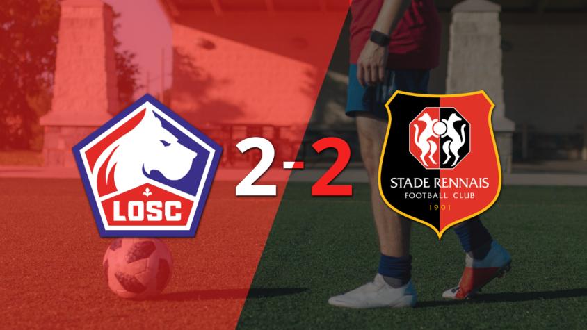 Lille empató 2-2 ante Stade Rennes con doblete de Jonathan David