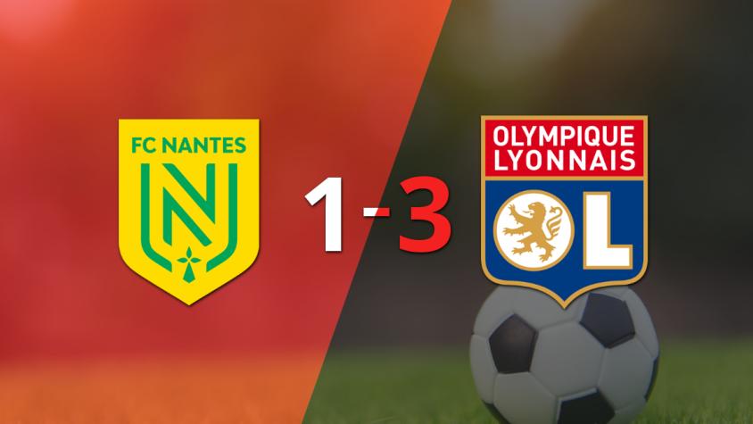Olympique Lyon se lo dio vuelta a Nantes y le ganó 3 a 1