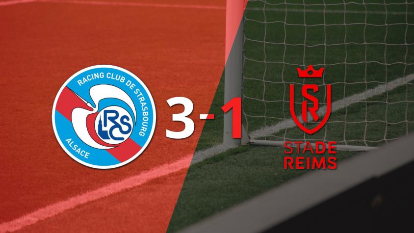 RC Strasbourg lo dio vuelta ante Stade de Reims y venció por 3 a 1