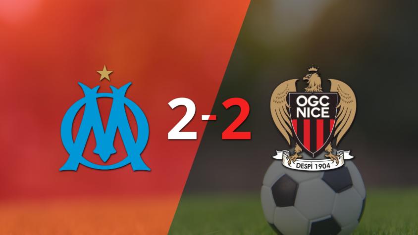 Muchos goles en el empate a 2 entre Olympique de Marsella y Nice