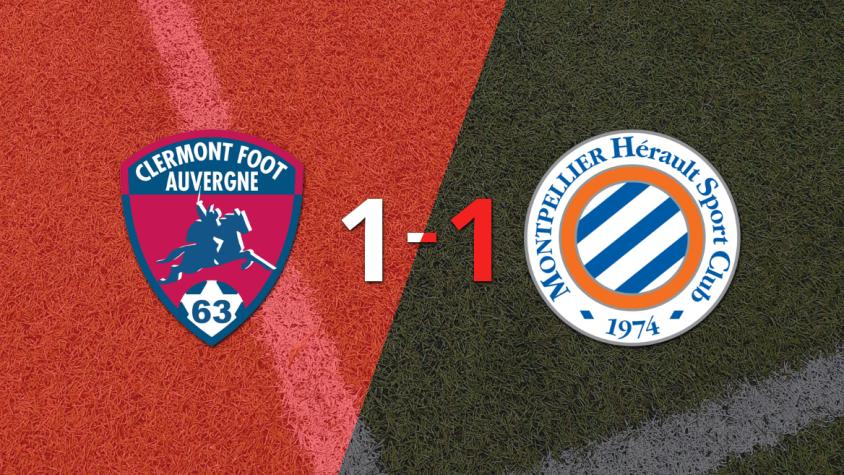 Clermont Foot no pudo en casa ante Montpellier y empataron 1-1 
