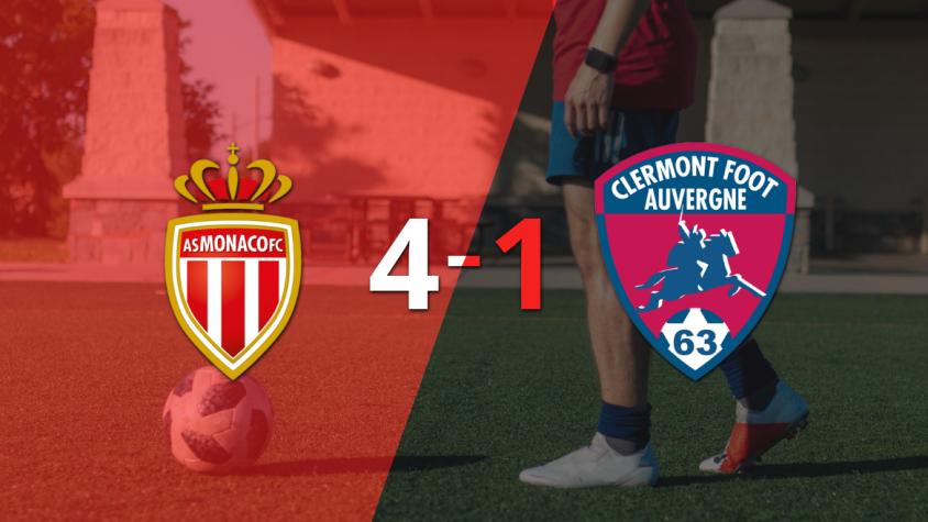 Con doblete de Wissam Ben Yedder, Mónaco liquidó 4-1 a Clermont Foot