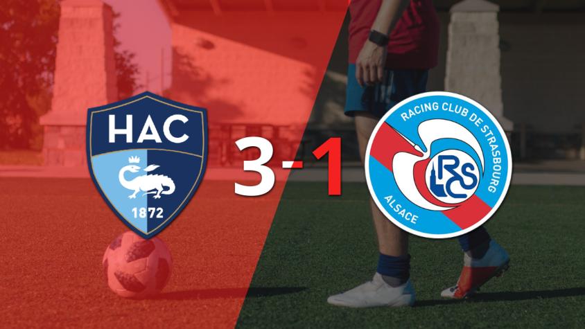 Con dos goles de Yassine Kechta, Le Havre AC venció a RC Strasbourg