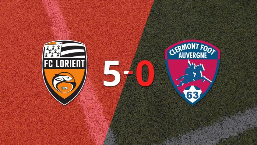 Lorient le pasó por encima a Clermont Foot con doblete de Bamba Dieng