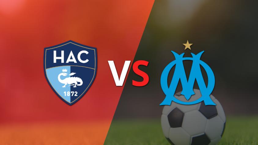Con un empate en 0, empieza el segundo tiempo entre Le Havre AC y Olympique de Marsella