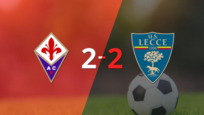 Muchos goles en el empate a 2 entre Fiorentina y Lecce