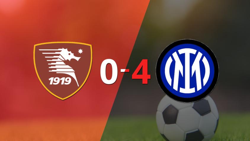 De visitante, Inter goleó a Salernitana contundentemente 4 a 0