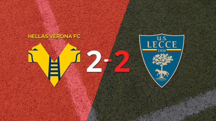 Hellas Verona empató 2-2 en casa con Lecce