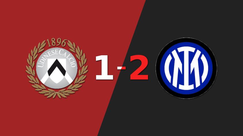 Inter supera por 2-1 a Udinese tras dar vuelta el partido