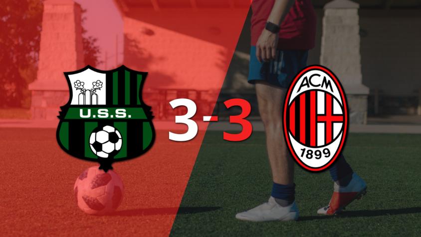 Sassuolo empató 3-3 ante Milan con doblete de Armand Laurienté