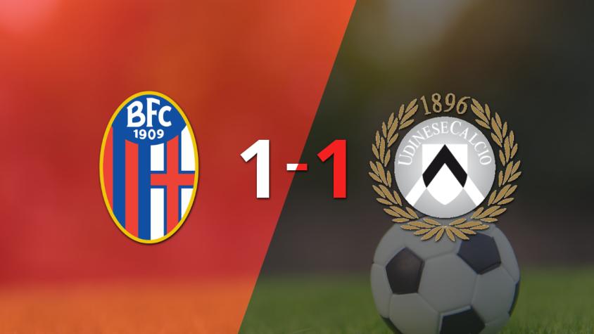 Udinese logró sacar el empate a 1 gol en casa de Bologna