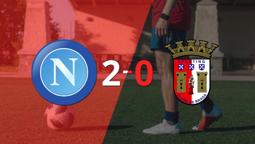 Con dos goles, Napoli se impuso a SC Braga en el estadio Diego Armando Maradona