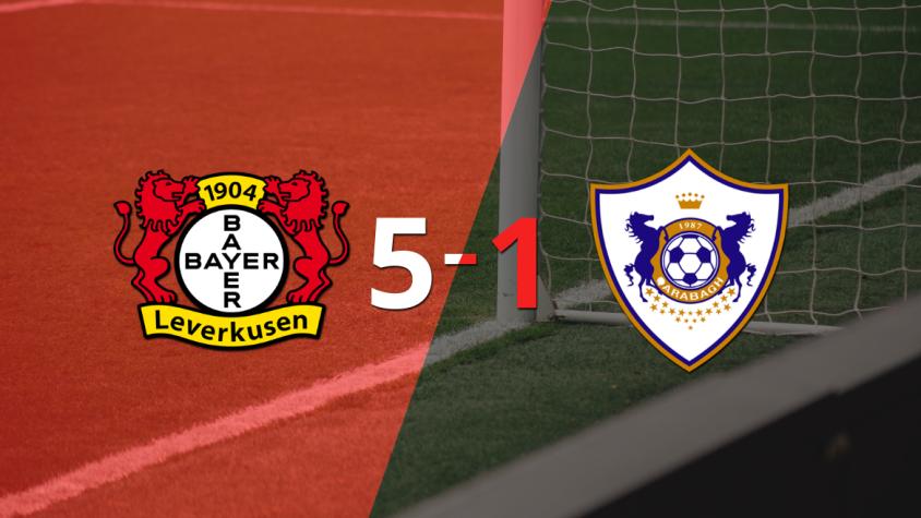 Qarabag cayó ante Bayer Leverkusen con dos goles de Alejandro Grimaldo