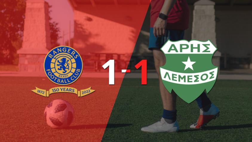 Rangers y Aris Limassol se reparten los puntos y empatan 1-1