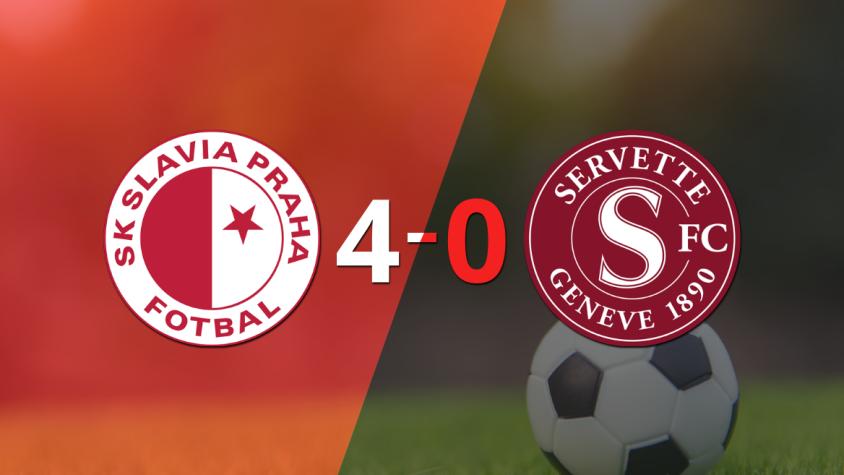 Mojmir Chytil impulsó la victoria de Slavia Praga frente a Servette con dos goles 