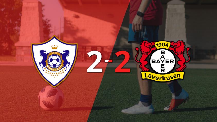 El empate en 2 dejó la llave abierta entre Qarabag y Bayer Leverkusen