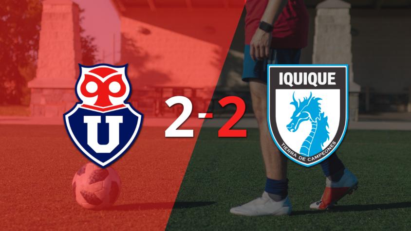 Deportes Iquique sacó un punto luego de empatar a 2 goles con Universidad de Chile