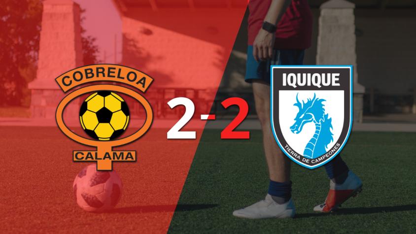 Cobreloa y Deportes Iquique sellaron un empate a dos