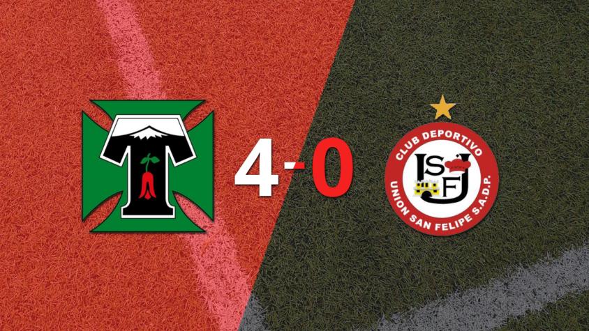 U. San Felipe sucumbe ante Deportes Temuco en una goleada 4-0