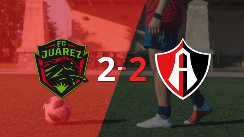 Atlas sacó un punto luego de empatar a 2 goles con FC Juárez
