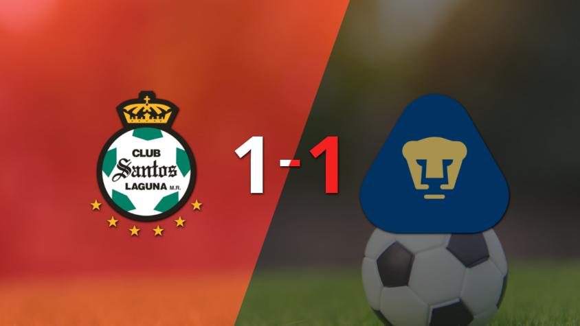 Empate a uno entre Santos Laguna y Pumas UNAM