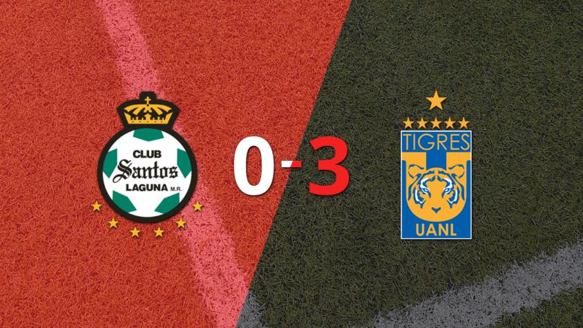 Tigres no tuvo piedad y goleó 3 a 0 a Santos Laguna