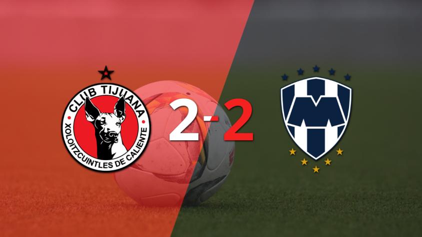 Tijuana rescató un empate agónico frente a CF Monterrey