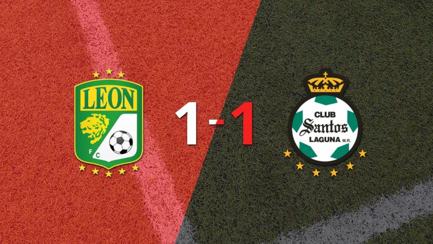 León y Santos Laguna empataron 1 a 1