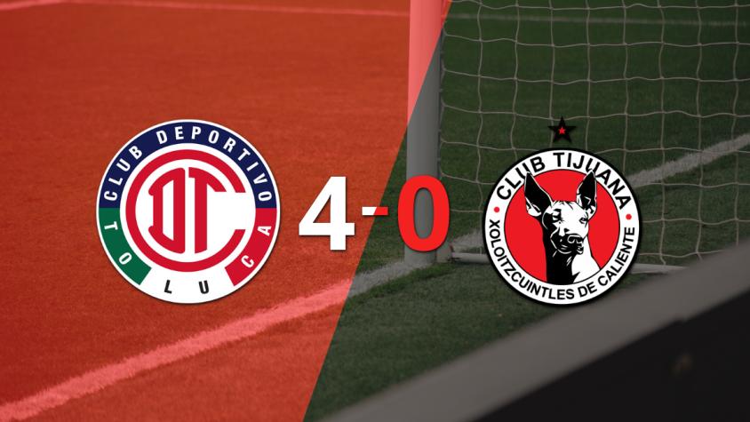 Toluca FC sentenció con goleada 4-0 a Tijuana