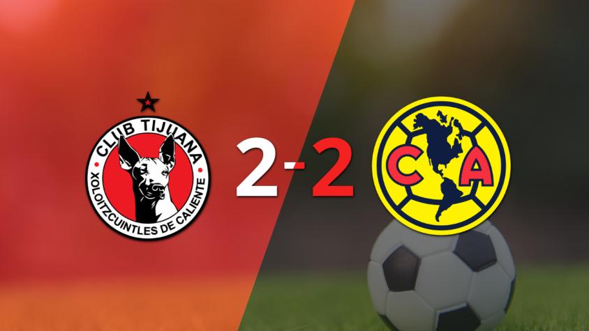 Tijuana y Club América igualaron 2 a 2