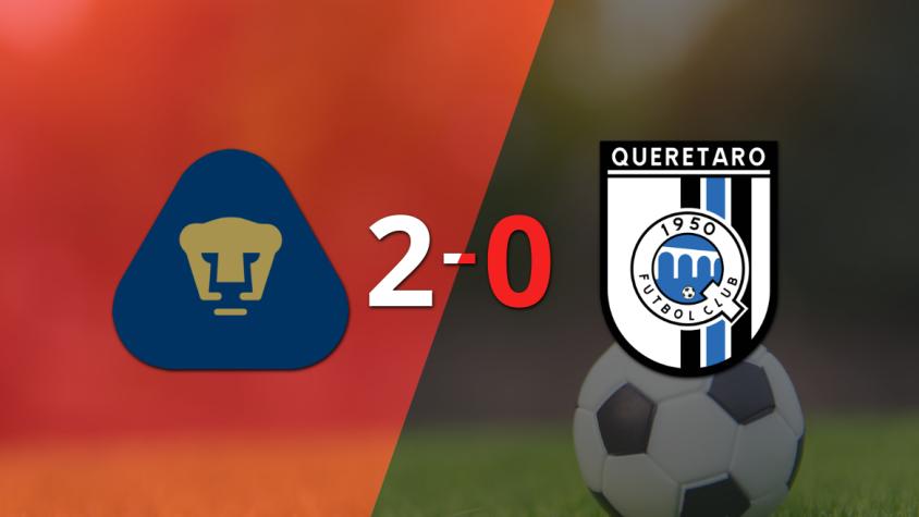 Pumas UNAM marcó dos veces en la victoria ante Querétaro en el estadio Olímpico Universitario
