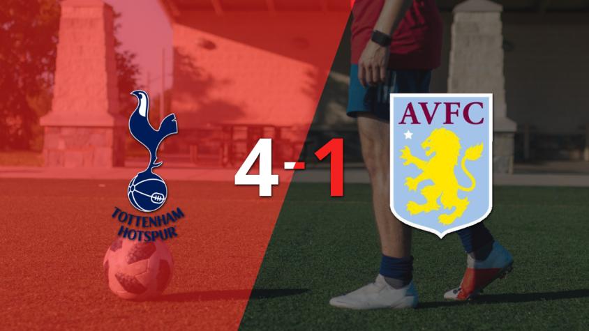 Tottenham lo dio vuelta y se despachó con una goleada 4-1 frente a Aston Villa