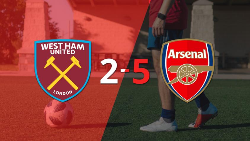 Arsenal goleó a West Ham United con un contundente 5 a 2