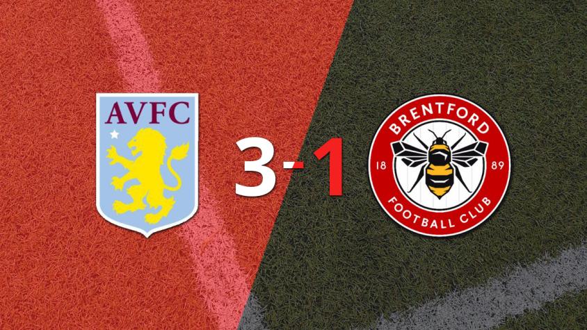 Aston Villa superó por 3-1 a Brentford como local