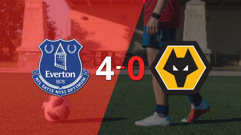 Everton fue contundente y goleó 4-0 a Wolverhampton