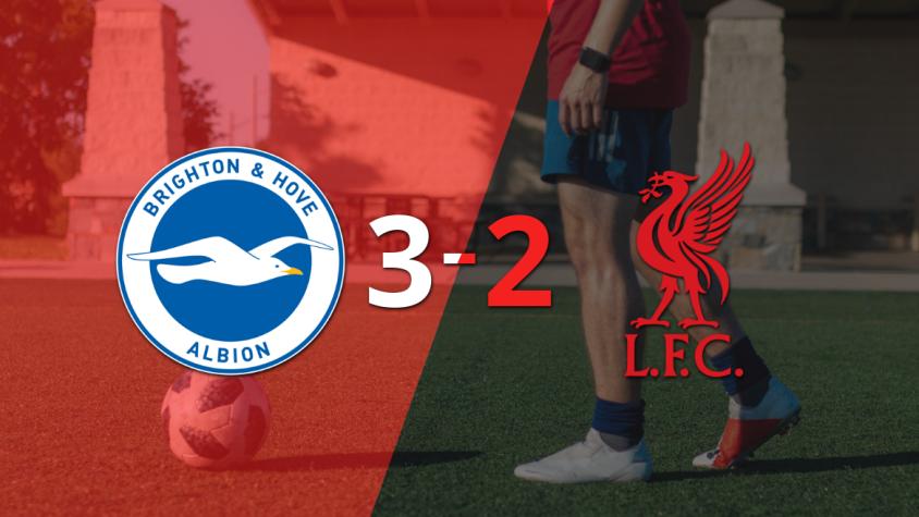 Emocionante partido termina con victoria de Brighton and Hove 3-2 ante Liverpool