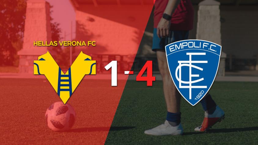 Empoli derrotó sin complicaciones a Hellas Verona con doblete de Sebastiano Esposito