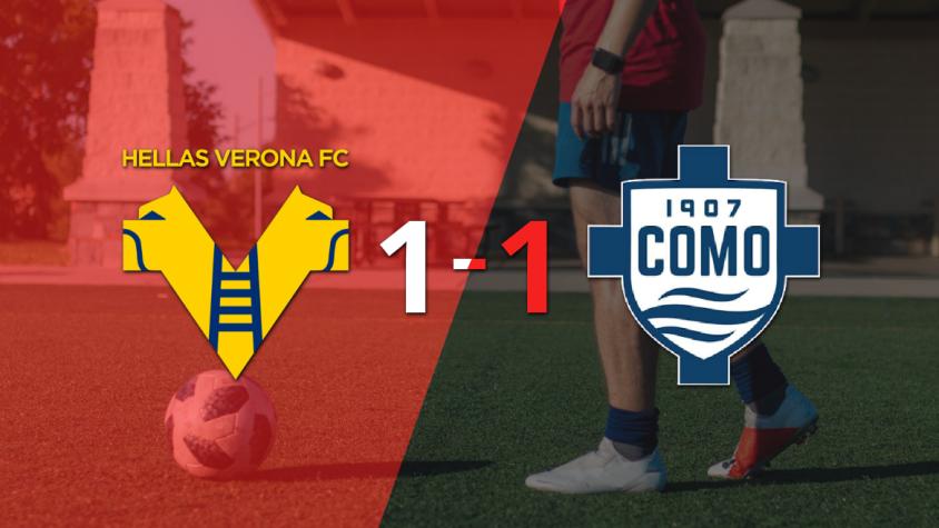 Como 1907 empató 1-1 en su visita a Hellas Verona