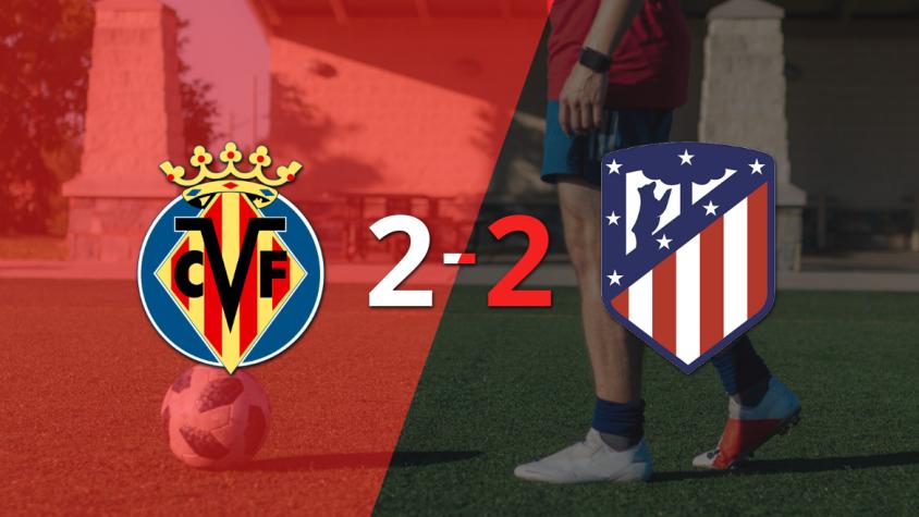 Atlético de Madrid sacó un punto luego de empatar a 2 goles con Villarreal