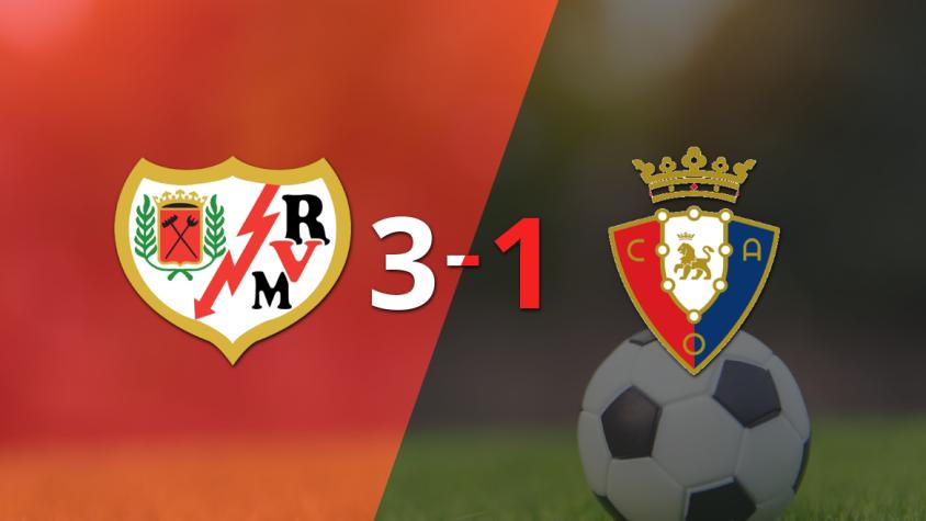 Rayo Vallecano voltea el marcador y triunfa 3 a 1 ante Osasuna