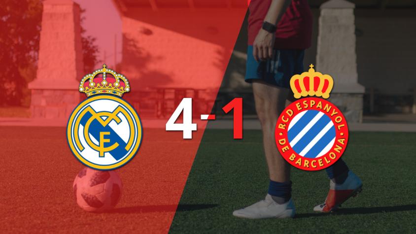 Real Madrid fue contundente y goleó 4-1 a Espanyol