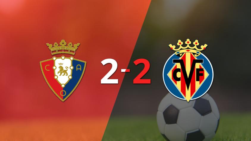 Con dos goles de Ante Budimir, Osasuna igualó ante Villarreal